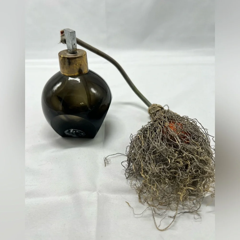 Gorgeous Art Deco Vintage Glass Perfume Bottles with Atomizer empty